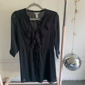 H&M BLACK RUFFLE DRESS